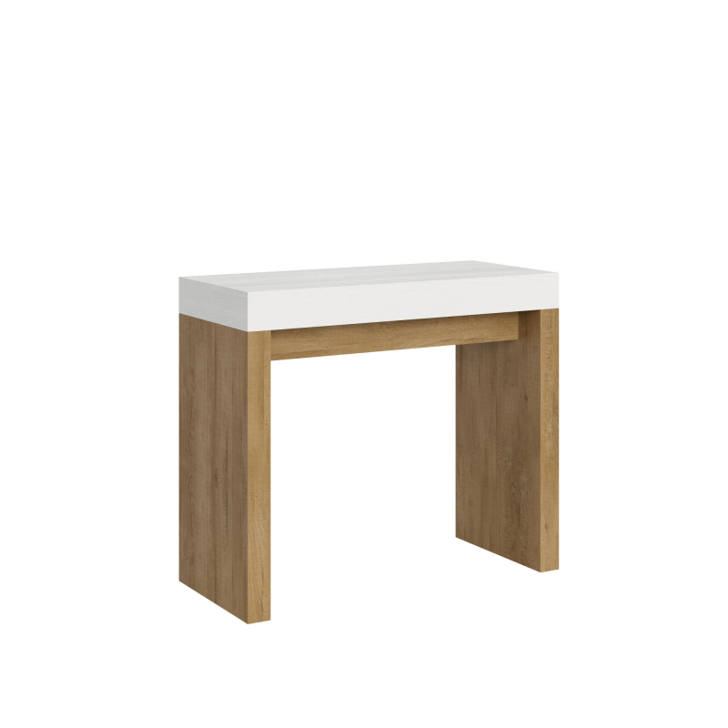 Consolle allungabile 90x40/300 cm Roxell Mix piano Bianco Frassino