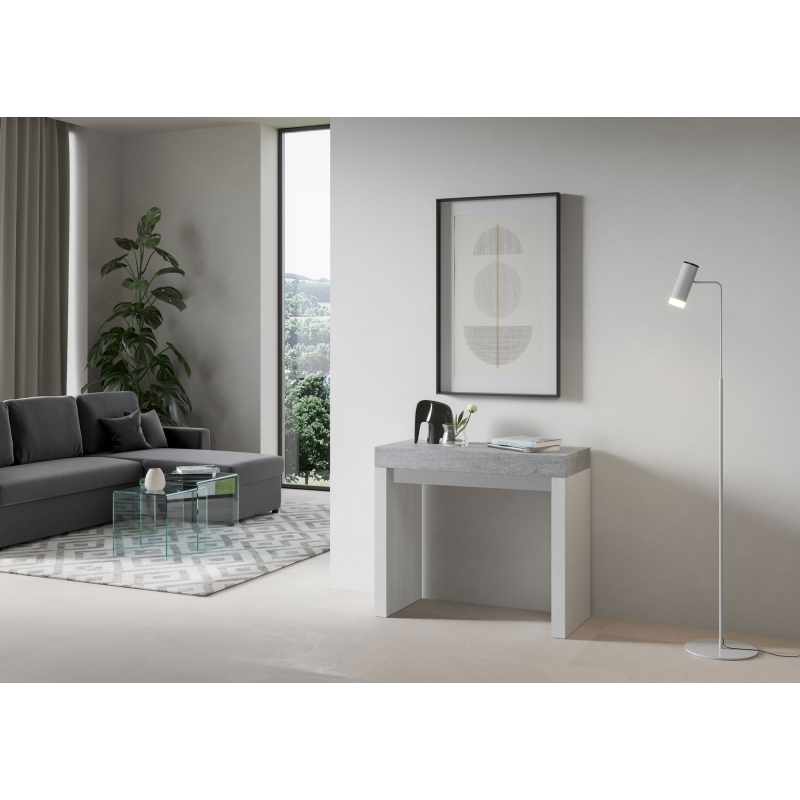 Consolle allungabile 90x40/300 cm Roxell Mix piano Bianco Frassino