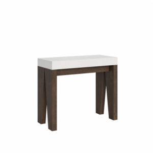 Consolle allungabile 90x40/196 cm Naxy Mix Small piano Bianco Frassino