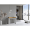 Consolle allungabile 90x40/196 cm Naxy Mix Small piano Bianco Frassino