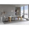 Consolle allungabile 90x40/300 cm Naxy Mix piano Bianco Frassino