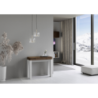 Consolle allungabile 90x40/300 cm Naxy Mix piano Bianco Frassino
