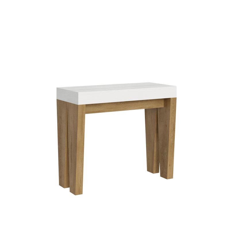 Consolle allungabile 90x40/196 cm Spimbo Mix Small piano Bianco Frassino