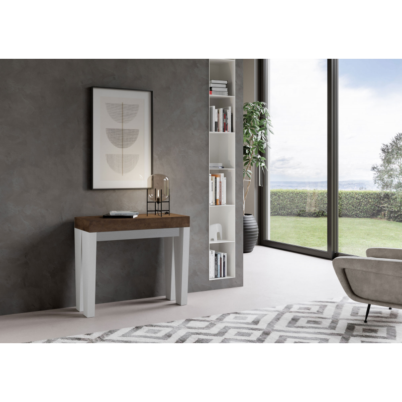 Consolle allungabile 90x40/196 cm Spimbo Mix Small piano Bianco Frassino