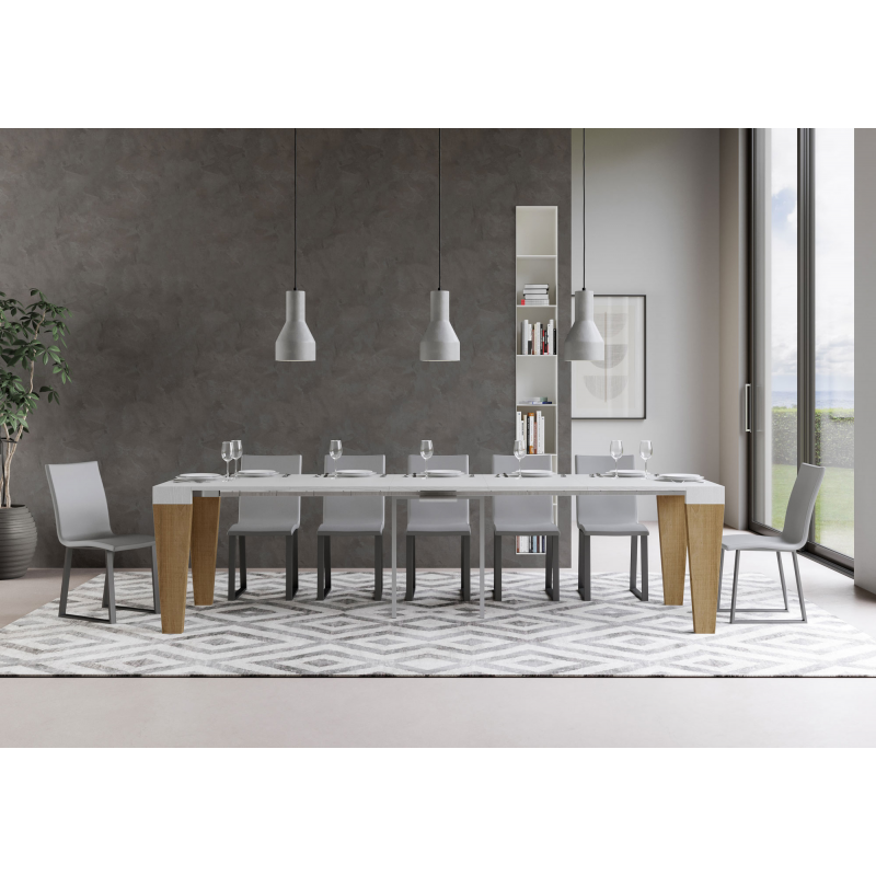 Consolle allungabile 90x40/300 cm Spimbo Mix piano Bianco Frassino