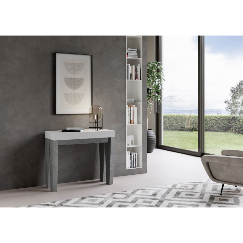 Consolle allungabile 90x40/300 cm Spimbo Mix piano Bianco Frassino