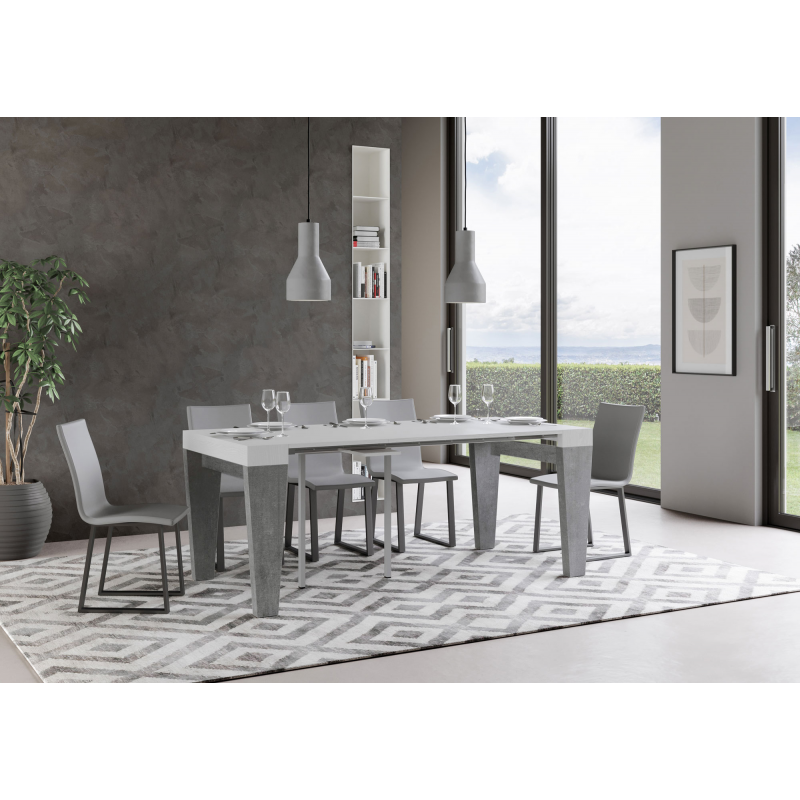 Consolle allungabile 90x40/300 cm Spimbo Mix piano Bianco Frassino