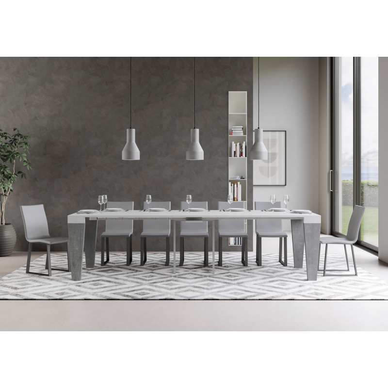 Consolle allungabile 90x40/300 cm Spimbo Mix piano Bianco Frassino