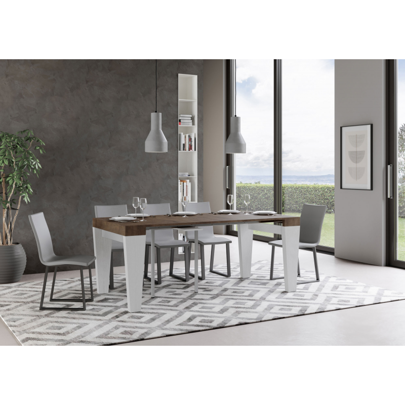 Consolle allungabile 90x40/300 cm Spimbo Mix piano Bianco Frassino