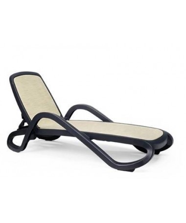 Lettino Alfa in polipropilene Made in Italy - set da 2 antracite beige