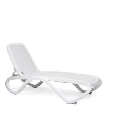 Lettino Omega in polipropilene Made in Italy - set da 2 bianco