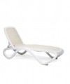 Lettino Omega in polipropilene Made in Italy - set da 2 bianco e beige