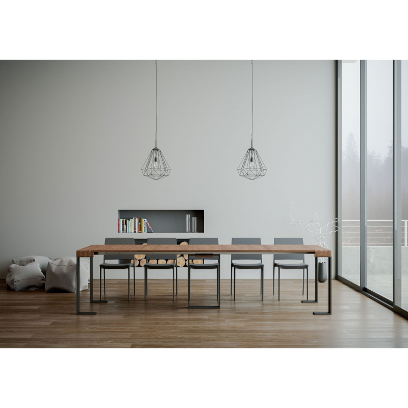 Consolle allungabile 90x40/290 cm Tecno telaio Antracite