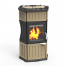 Stufa a legna Monella 184 N esagonale in ceramica e ghisa beige 10.6kW