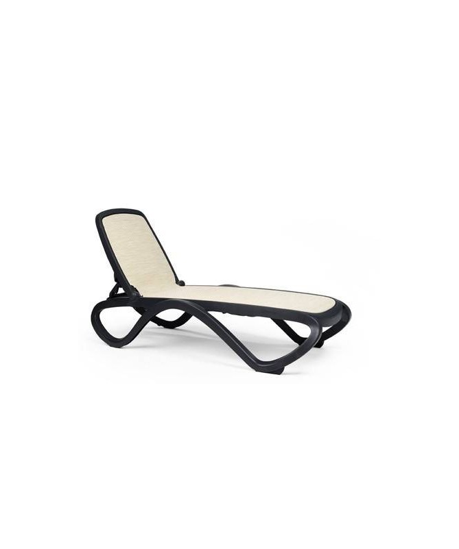 Lettino Omega in polipropilene Made in Italy - set da 2 antracite e beige
