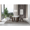 Tavolo allungabile 90x90/246 cm Roxell Mix piano Bianco Frassino - gambe Noce