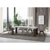 Tavolo allungabile 90x90/246 cm Roxell Mix piano Bianco Frassino - gambe Noce