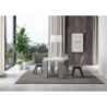 Tavolo allungabile 90x90/246 cm Roxell Mix piano Bianco Frassino - gambe Noce