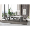 Tavolo allungabile 90x90/246 cm Roxell Mix piano Bianco Frassino - gambe Noce