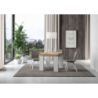 Tavolo allungabile 90x90/246 cm Roxell Mix piano Bianco Frassino - gambe Noce