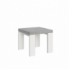 Tavolo allungabile 90x90/246 cm Roxell Mix piano Bianco Frassino - gambe Noce
