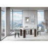 Tavolo allungabile 90x130/234 cm Roxell Mix piano Bianco Frassino - gambe Noce