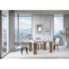 Tavolo allungabile 90x130/234 cm Roxell Mix piano Bianco Frassino - gambe Noce