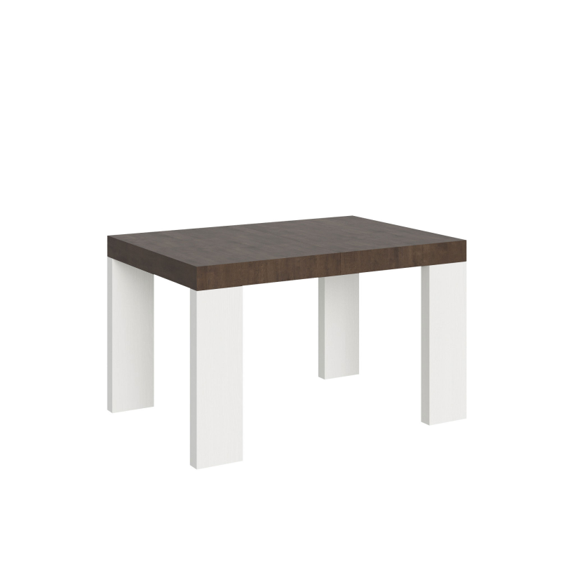 Tavolo allungabile 90x130/234 cm Roxell Mix piano Bianco Frassino - gambe Noce