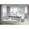 Tavolo allungabile 90x130/234 cm Roxell Mix piano Bianco Frassino - gambe Noce