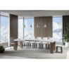 Tavolo allungabile 90x160/264 cm Roxell Mix piano Bianco Frassino - gambe Noce