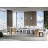 Tavolo allungabile 90x160/264 cm Roxell Mix piano Bianco Frassino - gambe Noce