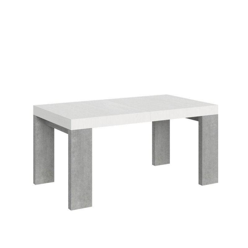 Tavolo allungabile 90x160/264 cm Roxell Mix piano Bianco Frassino - gambe Noce