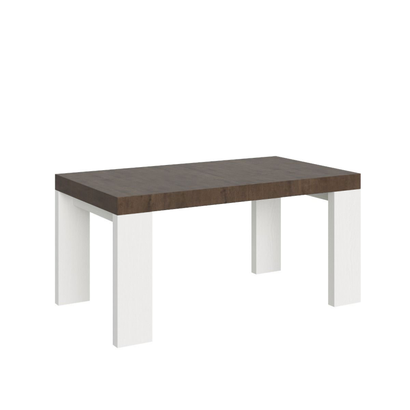 Tavolo allungabile 90x160/264 cm Roxell Mix piano Bianco Frassino - gambe Noce