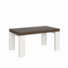Tavolo allungabile 90x160/264 cm Roxell Mix piano Bianco Frassino - gambe Noce