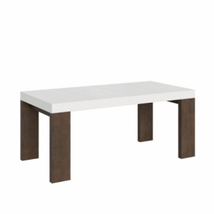 Tavolo allungabile 90x180/284 cm Roxell Mix piano Bianco Frassino - gambe Noce