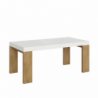 Tavolo allungabile 90x180/284 cm Roxell Mix piano Bianco Frassino - gambe Noce