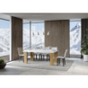 Tavolo allungabile 90x180/284 cm Roxell Mix piano Bianco Frassino - gambe Noce