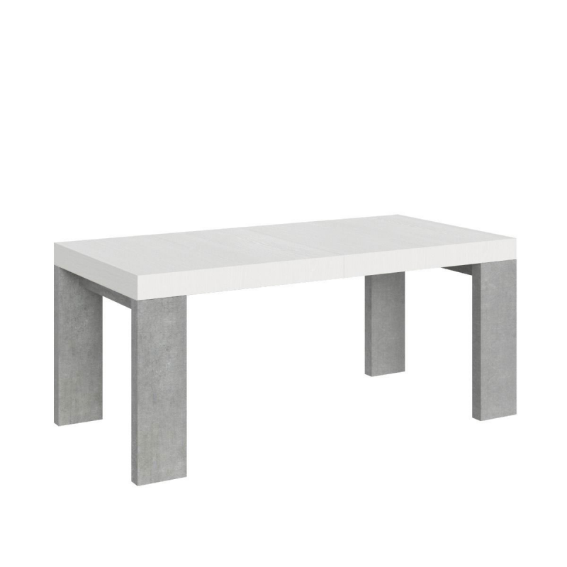 Tavolo allungabile 90x180/284 cm Roxell Mix piano Bianco Frassino - gambe Noce
