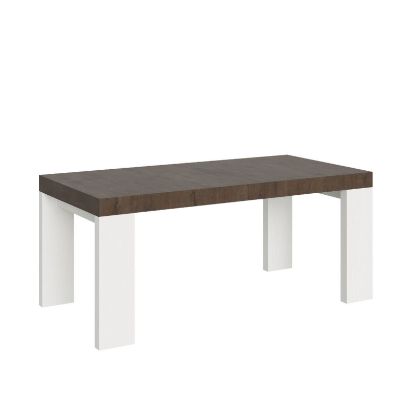 Tavolo allungabile 90x180/284 cm Roxell Mix piano Bianco Frassino - gambe Noce