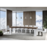 Tavolo allungabile 90x180/284 cm Roxell Mix piano Bianco Frassino - gambe Noce