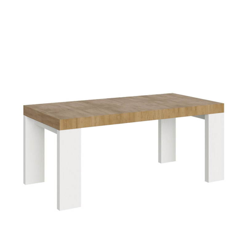 Tavolo allungabile 90x180/284 cm Roxell Mix piano Bianco Frassino - gambe Noce