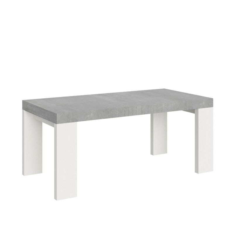 Tavolo allungabile 90x180/284 cm Roxell Mix piano Bianco Frassino - gambe Noce
