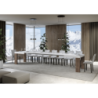 Tavolo allungabile 90x130/390 cm Roxell Mix piano Bianco Frassino - gambe Noce