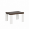 Tavolo allungabile 90x130/390 cm Roxell Mix piano Bianco Frassino - gambe Noce