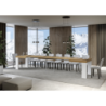 Tavolo allungabile 90x130/390 cm Roxell Mix piano Bianco Frassino - gambe Noce
