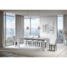 Tavolo allungabile 90x130/390 cm Roxell Mix piano Bianco Frassino - gambe Noce