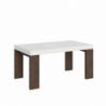 Tavolo allungabile 90x160/420 cm Roxell Mix piano Bianco Frassino - gambe Noce