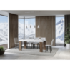 Tavolo allungabile 90x160/420 cm Roxell Mix piano Bianco Frassino - gambe Noce