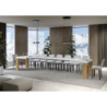 Tavolo allungabile 90x160/420 cm Roxell Mix piano Bianco Frassino - gambe Noce