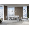 Tavolo allungabile 90x160/420 cm Roxell Mix piano Bianco Frassino - gambe Noce